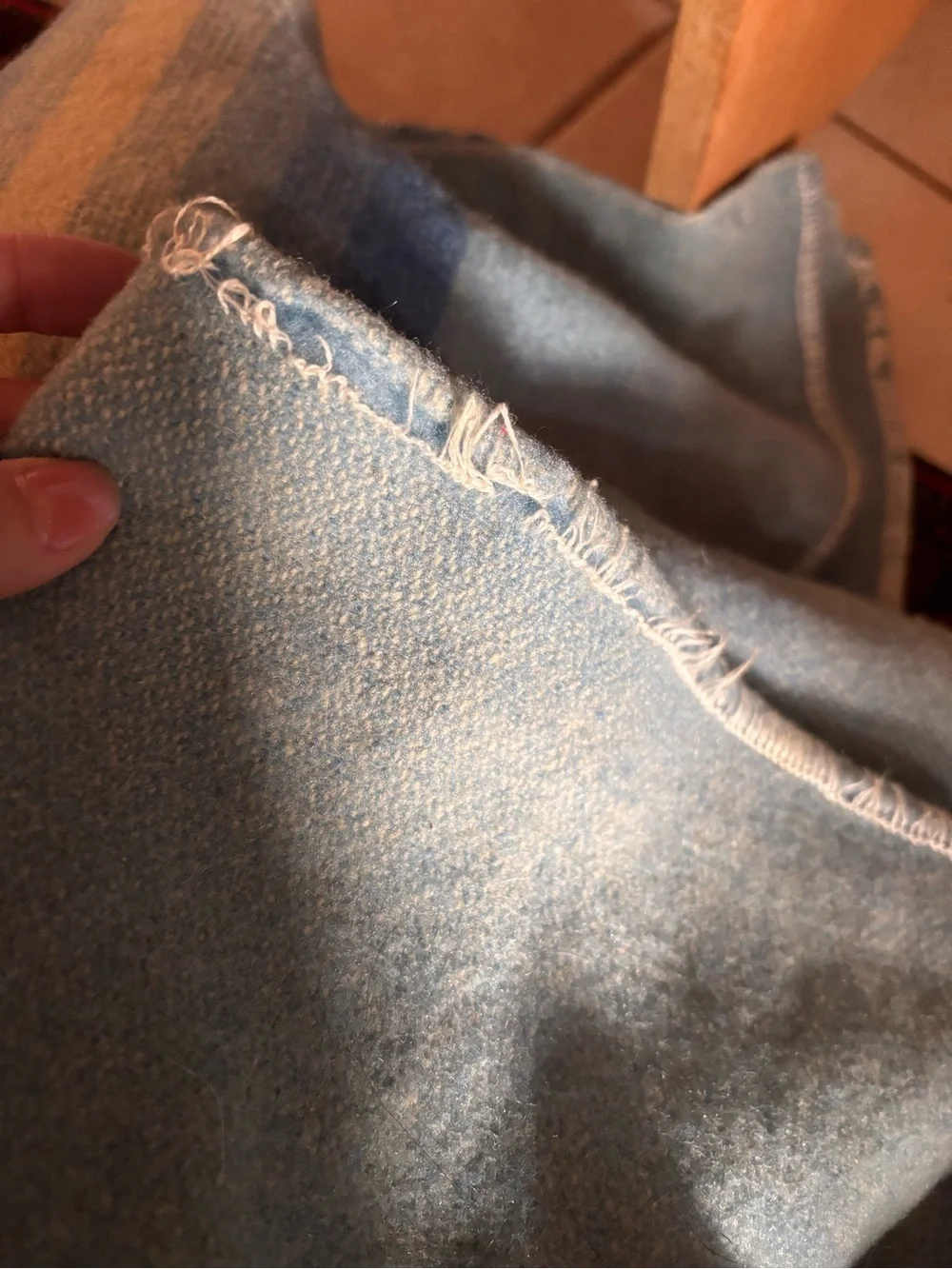 Vintage blue Striped Blanket